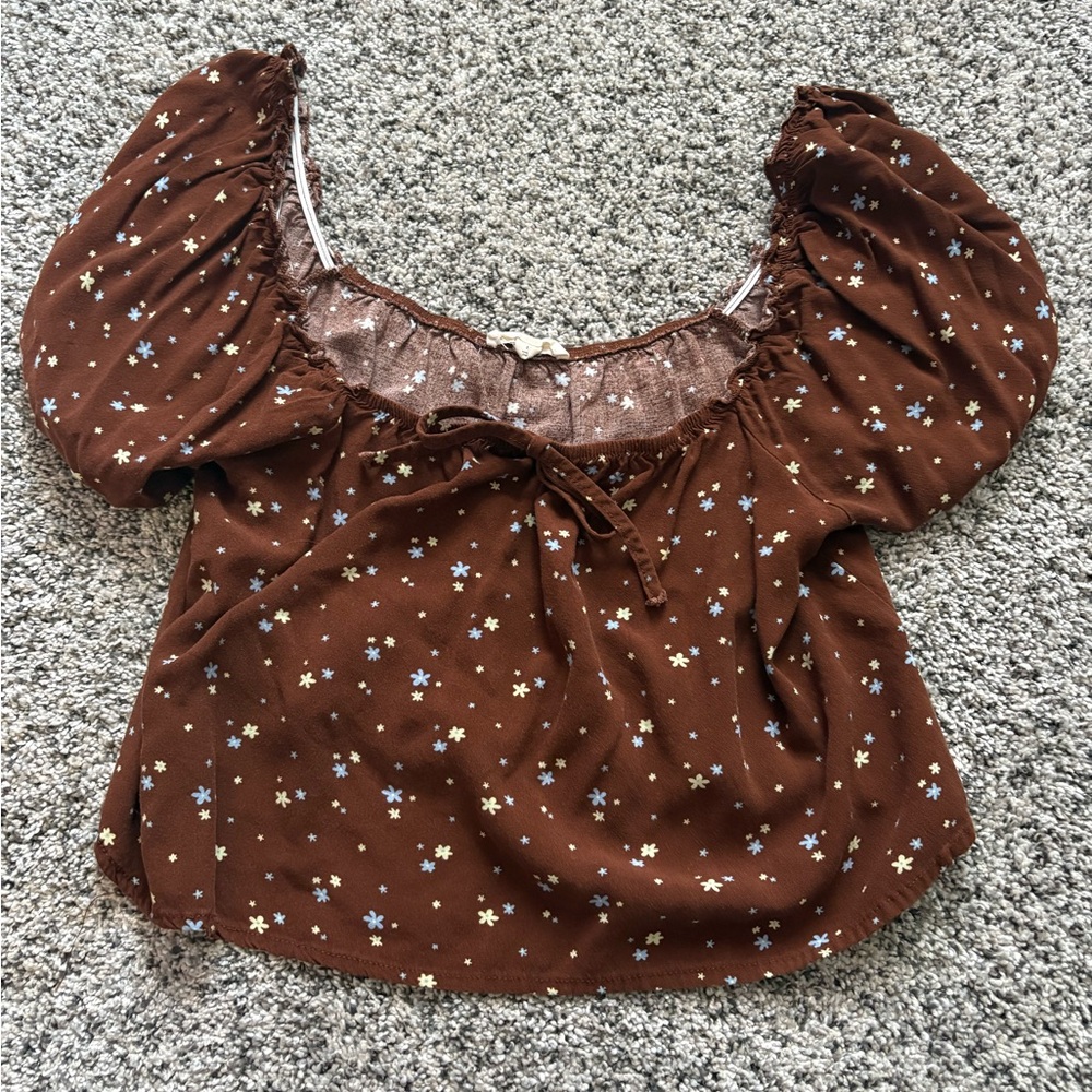 Brown floral Pacsun top